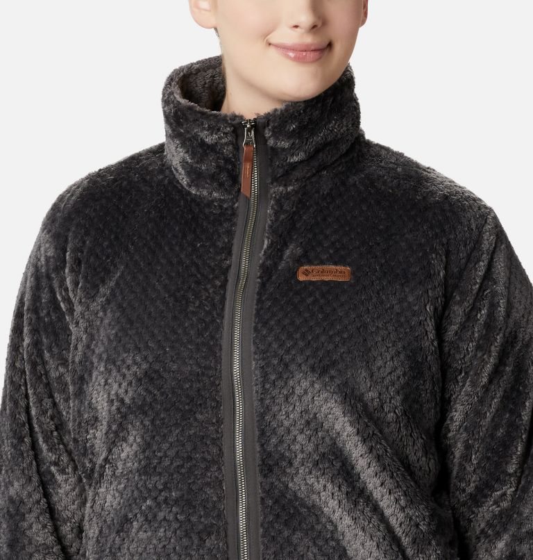 Women's Columbia Fireside II Plush Full Zip Fleece Jackets Black | Plus Size CA-C6C51